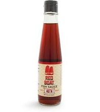 A bottle of Red Boat fish sauce