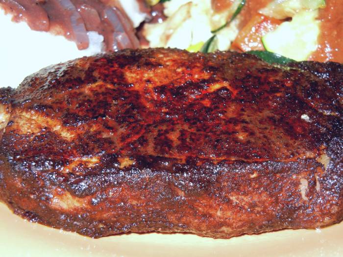 A succulent slab of spiced cocoa loin chop